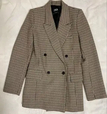 [ 새상품급 ] ZARA 체크 무늬 테일러드 자켓 S 사이즈