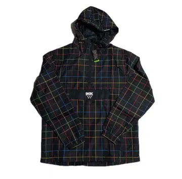 [ 새상품 ] DGK 아노락 후드티 멀티 컬러 그리드 체크 스케이터