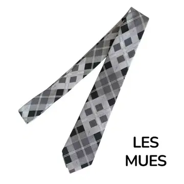 넥타이 LES MUES 체크 무늬 격자 무늬 심플 모노톤