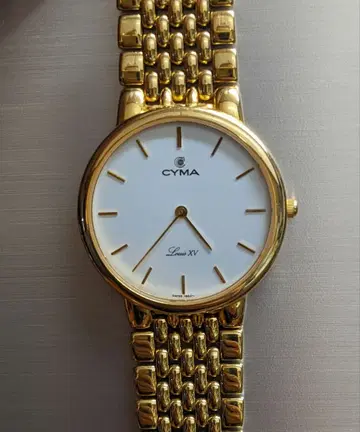 CYMA 루이 15세 골드 손목시계 라이스 브레스 작동품