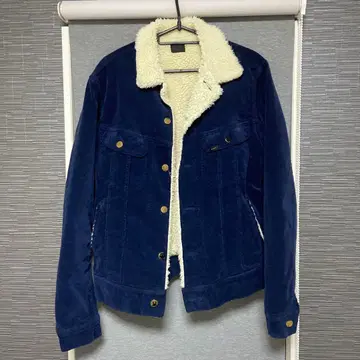 RIDERS 네이비 보아 옷깃 자켓