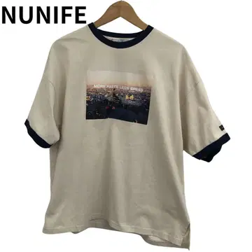 NUNIFE 링거T셔츠 포토 프린트 여성용 코튼 반팔 M