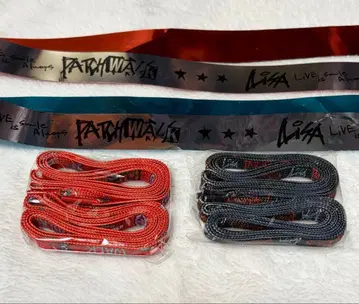 LiSA 패치워크 굿즈 가챠 신발끈 은색 테이프 포함