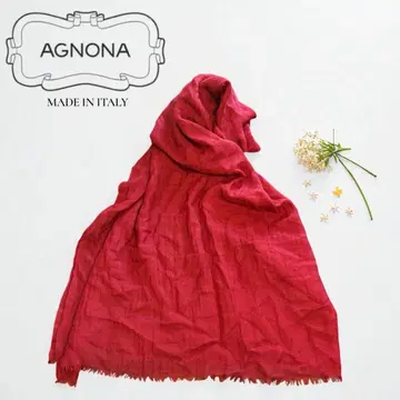 새상품급 AGNONA 아뇨나 스톨 대형 다크 레드 계열