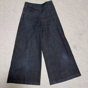 JOSEPH 데님 와이드 팬츠 네이비 36 일본제 하이웨스트