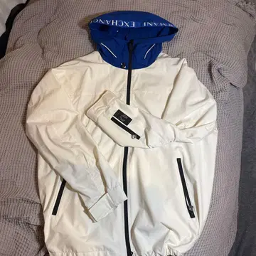 ARMANI 나일론 자켓 화이트/블루