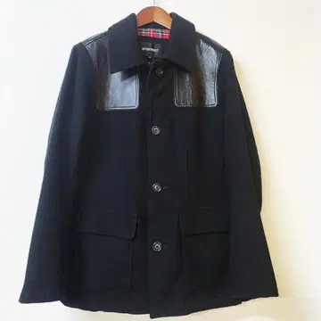 NEVERTRUST 안감 타탄 돈키 자켓 천연 가죽 사용 모즈 펑크