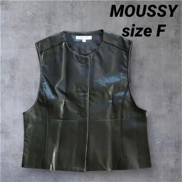MOUSSY 마우지 블랙 가죽 베스트