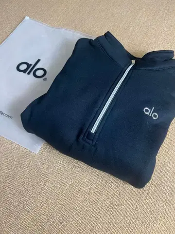 ALO YOGA 집업 트레이닝복 맨투맨 블랙 S mL