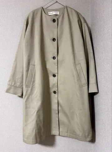 셀프+서비스 노카라 코트 M 베이지