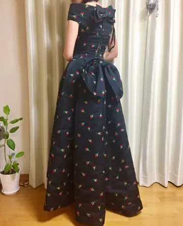 플라워 프린트 롱 드레스