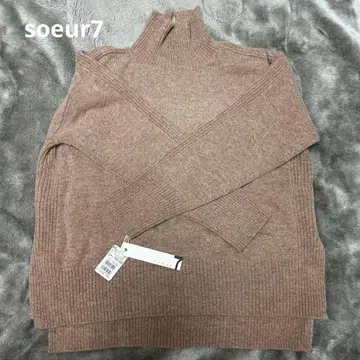 soeur7 베이지 브라운 모 헤어 터틀넥 정가 16500엔
