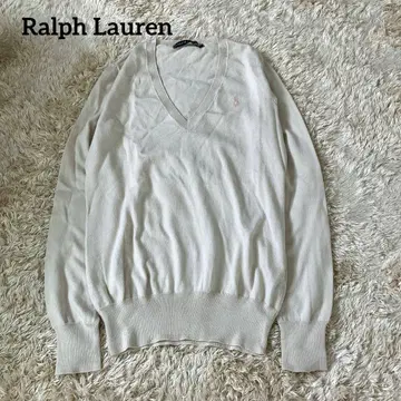 랄프 로렌 포니 자수 면 100% V넥 니트