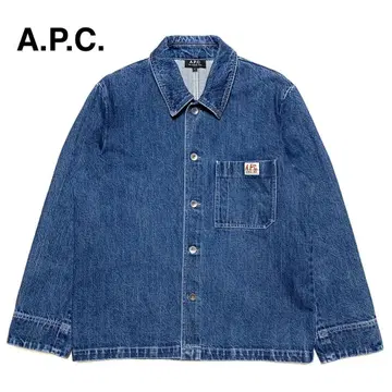 새상품급 아페쎄 엘르 엘보 패치 커버올 데님 자켓 G