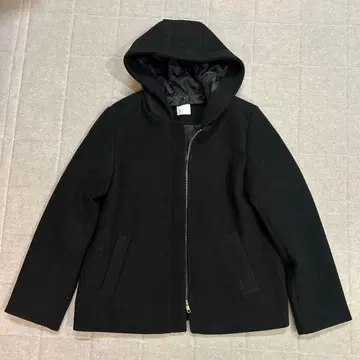 슈라루 여성용 후드 부착 블랙 코트 M 사이즈