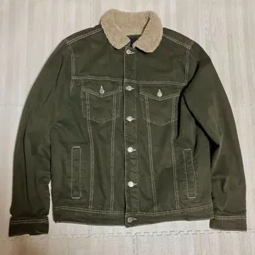 ZARA 데님 보아 자켓 런치 코트 카키