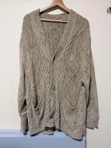 ABYTS 베이지 케이블 짜임 니트 가디건 size 3