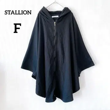 스탈리온 판초 후드티 F 블랙 긴팔 후드 부착 지퍼 플라이 196