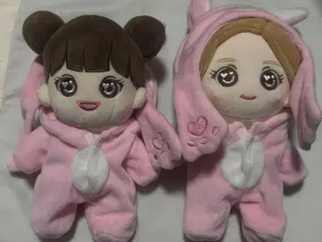 리사와 로제 봉제 인형 토끼 후드