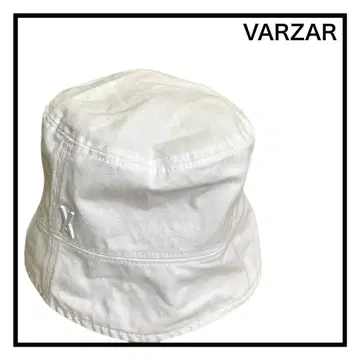 바자르 버킷햇 캡 모자 여성용 화이트 원포인트