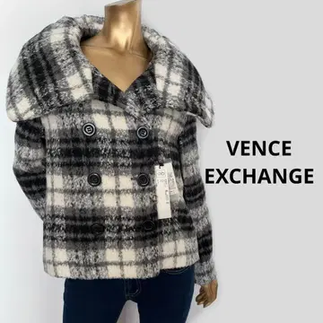 [ 4734 ] VENCE EXCHANGE 체크 무늬 숏코트 아우터