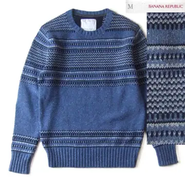 새상품급 바나나리퍼블릭 노르딕 크루넥 스웨터 블루 계열 M