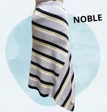 NOBLE 비대칭 스트라이프 롱 스커트 F 사이즈