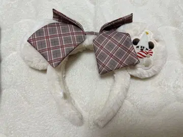 디즈니 캐릭터 머리띠 체크 무늬 크리스마스 리루린린