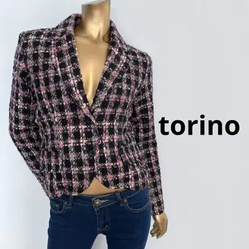 [ 4735 ] torino 토리노 체크 무늬 아우터 핑크 M