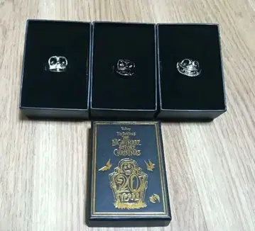 나이트메어 비포 크리스마스 페이스 메탈 반지 3개 세트