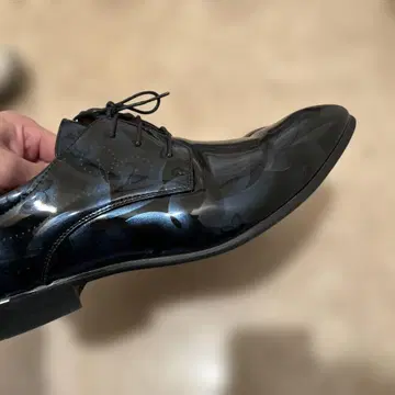 블루 드레스 신발 가죽 신발 수트 부츠 에나멜 광택