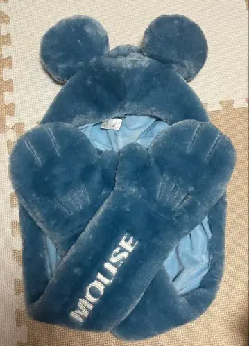 디즈니 미키마우스 귀 달린 머플러 캡