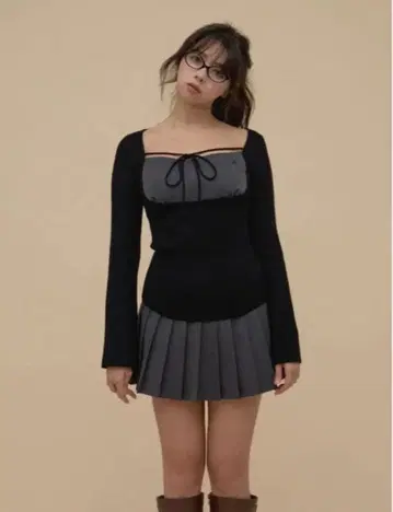 andmary Gisele 니트 셋업 그레이