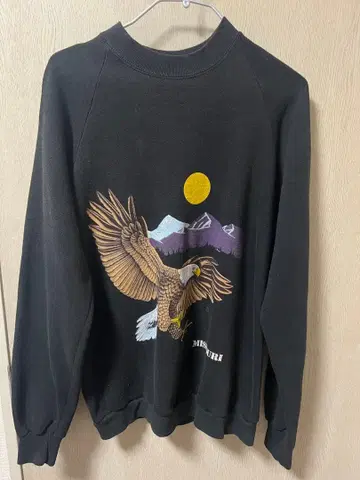 JERZEES 블랙 맨투맨 XL 독수리 디자인