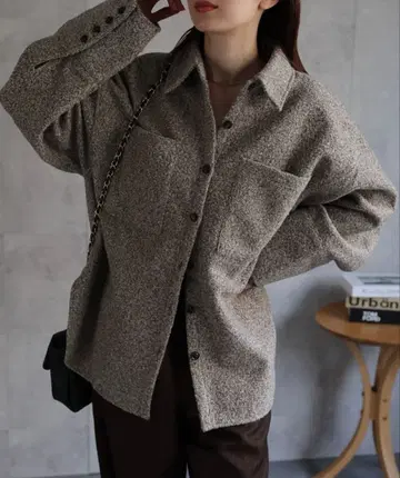 루프 트위드 빅 커프스 셔츠/경량 아우터