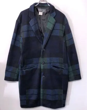 00년대 Y2K 헤이세이 rovtski 구제 의류 체크 무늬 체스터 코트