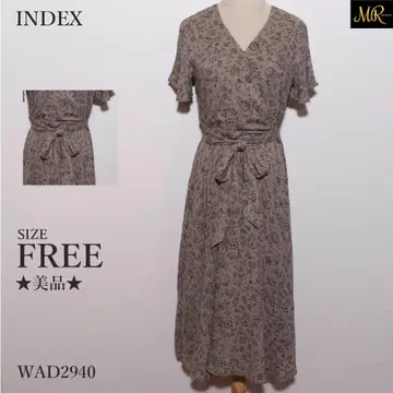 새상품급 INDEX 원피스 롱 원피스 반팔 꽃무늬 리본 벨트 포함