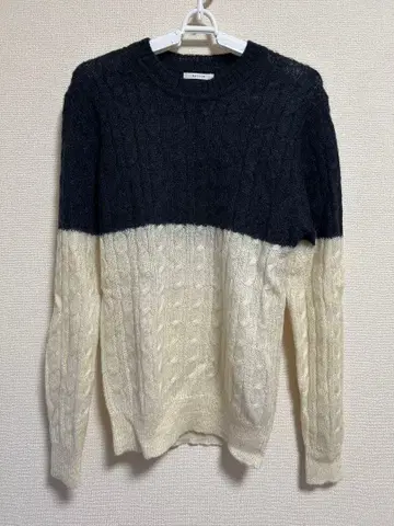 BAYFLOW 케이블 짜임 스웨터 네이비/아이보리 size3