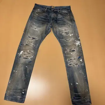 마블즈 빈티지 페인트 가공 청바지 사이즈 XL