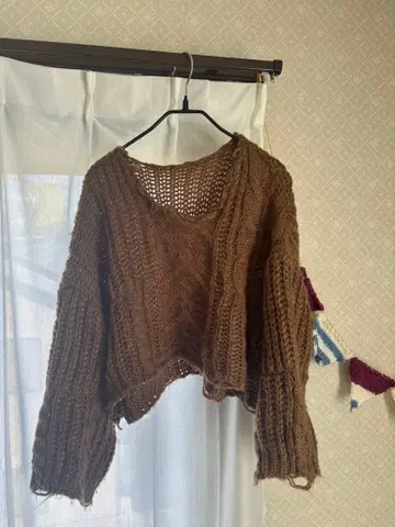 Adele 브라운 니트 스웨터 오버 사이즈