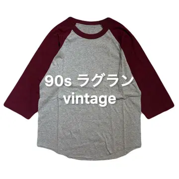 90s 래글런 슬리브 빈티지 바이컬러 아메카지 구제 의류