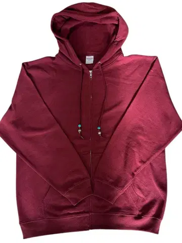 [ 새상품 ] [ 아메카지 ] 풀 집업 후드티 레드 무지 후드티 L