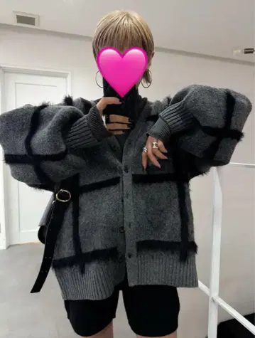 라지 체크 니트 CD/차콜 CFT.