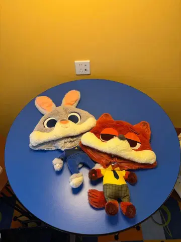 주토피아 후드 부착 봉제 인형 캡