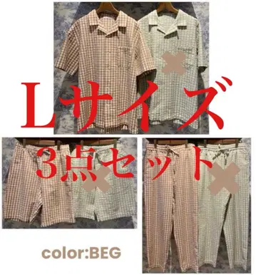 젤라또피케옴 깅엄 체크 셔츠 하프 롱 팬츠 3종 세트