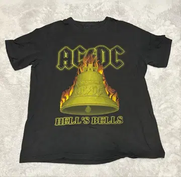 AC/DC 밴드 티셔츠 남성용 구제 의류 00s 빈티지