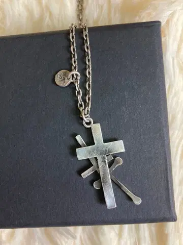 더블 십자가 목걸이 크로스 모티브 목걸이 실버