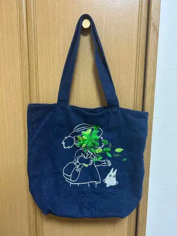 이웃집 토토로 메이 작은 토토로 자수 토트백 GBL 네이비