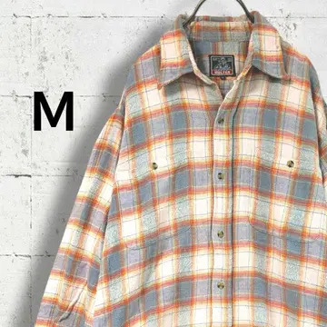 빈티지 WELTER 체크 플란넬 셔츠 구제 의류 느낌 인도산 M