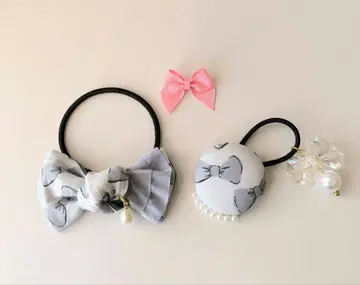 리본 & 펄 머리끈